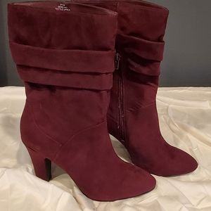 Boots, mulberry color, only used once, still brand new